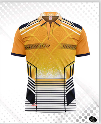 CRYSTALREVENUE Sporty Men Polo Neck Multicolor T-Shirt