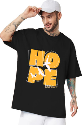 Leotude Printed, Typography Men Round Neck Black T-Shirt