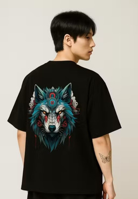 Texorapparel Graphic Print Men Round Neck Black T-Shirt