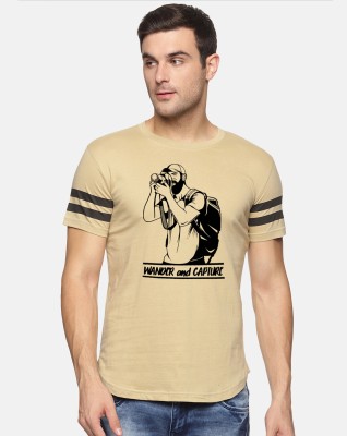 Trends Tower Graphic Print Men Round Neck Beige T-Shirt