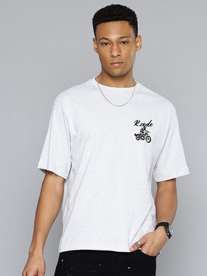 R.Code by The Roadster Life Co. Graphic Print Men Round Neck White T-Shirt