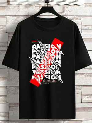 DREAMGRAPHIC Printed Men Round Neck Black T-Shirt