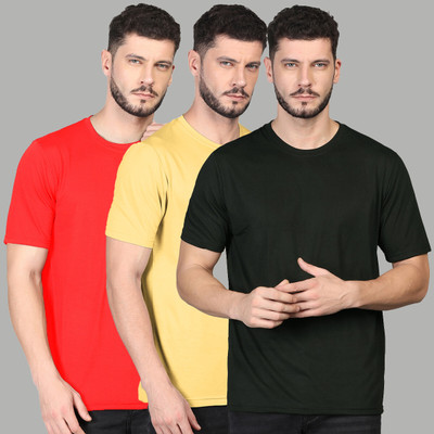 Lakshya Fashions Solid Men Round Neck Multicolor T-Shirt