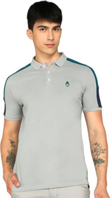 Astra Solid Men Polo Neck Yellow T-Shirt