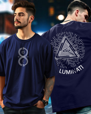 GESPO Printed Men Round Neck Blue T-Shirt
