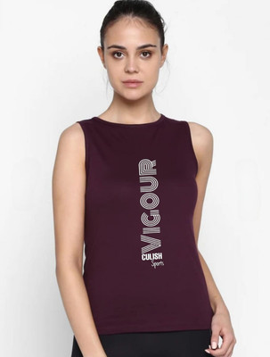 SPOWEARY Typography Women Round Neck Maroon T-Shirt