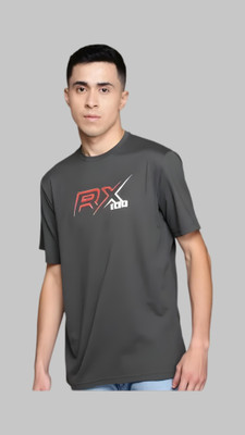 Royal Creations By Rv Printed Men Round Neck Grey T-Shirt