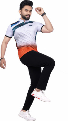 dhaari by unique creation Printed Men Mandarin Collar Multicolor T-Shirt