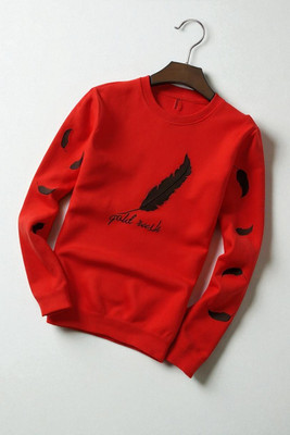 FASHIUM Printed Men Round Neck Red T-Shirt