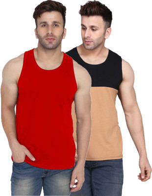 SLOWLORIS Solid, Colorblock Men Scoop Neck Multicolor T-Shirt