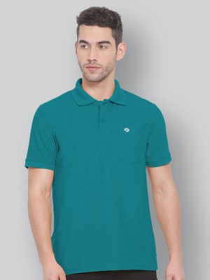 Lux Nitro Solid Men Polo Neck Green T-Shirt
