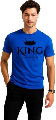 mssports Printed Men Round Neck Blue T-Shirt