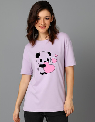 ADIXUS Solid Women Round Neck Purple T-Shirt
