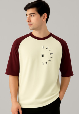 UrGear Colorblock Men Round Neck White T-Shirt