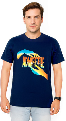 BU SHIRTS.COM Printed Men Round Neck Blue T-Shirt