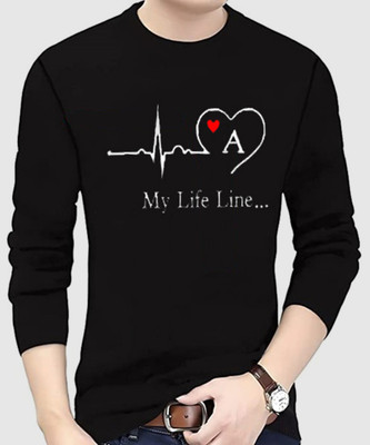 AFCollection Printed, Typography Men Round Neck Black T-Shirt
