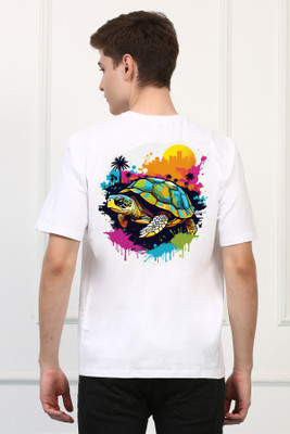 Awaken Armor Printed Men Round Neck White T-Shirt