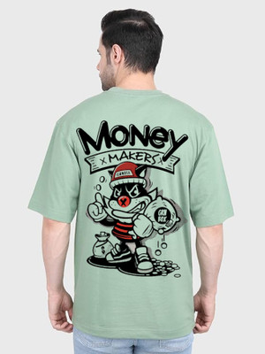 clickwell Printed Men Round Neck Light Green T-Shirt