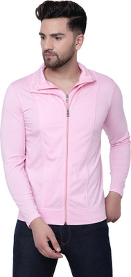 Tresna Trending Solid Men Polo Neck Pink T-Shirt