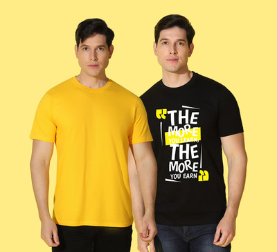 WOOSTRO Printed Men Round Neck Multicolor T-Shirt