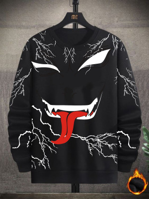 NB NICKY BOY Printed Men Round Neck Black T-Shirt