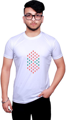 GOLDMONNK Printed Men Round Neck White T-Shirt