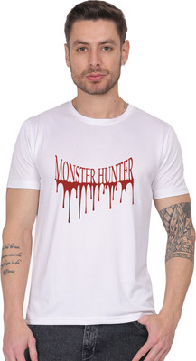 ZAYOKI Graphic Print Men Round Neck White T-Shirt