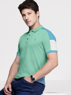 JASANIDPS Colorblock Men Polo Neck Grey T-Shirt