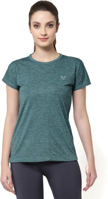 letshopy Self Design Women Round Neck Green T-Shirt