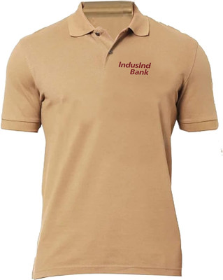 GoobyDooby Printed Men Polo Neck Brown T-Shirt
