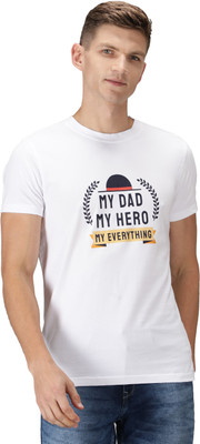 NUEVOSPORTA Printed Men Round Neck White, Blue T-Shirt