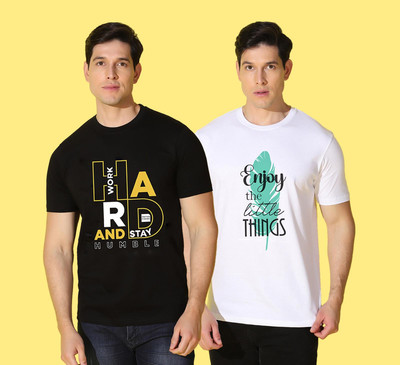 WOOSTRO Typography Men Round Neck Multicolor T-Shirt