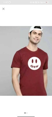 Dineshfeshion Printed, Typography Men Round Neck Maroon T-Shirt