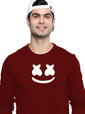 London Crew Printed Men Round Neck Maroon T-Shirt