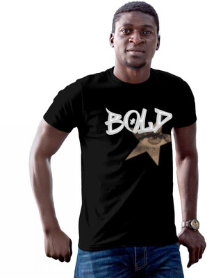 Fighterhero Printed Men Round Neck Black T-Shirt