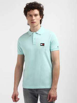 TOMMY HILFIGER Solid Men Polo Neck Green T-Shirt