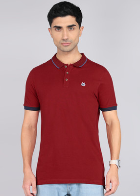 WROGN Printed Men Polo Neck Red T-Shirt