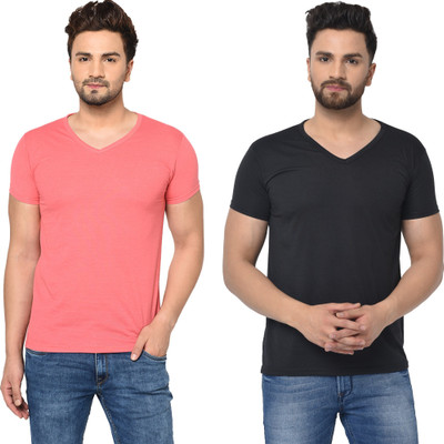 Tresna Fab Solid Men V Neck Multicolor T-Shirt