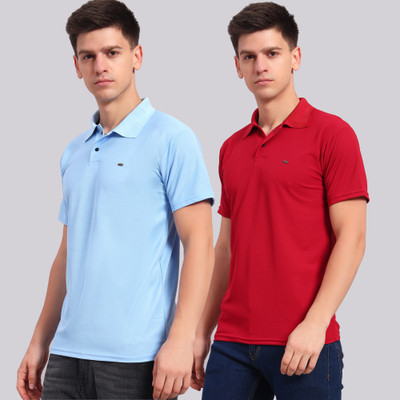 ZEPPI Solid Men Polo Neck Multicolor T-Shirt
