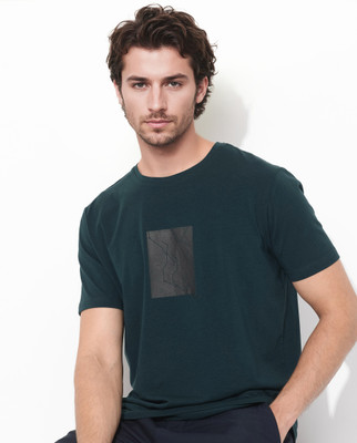 RARE RABBIT Solid Men Round Neck Green T-Shirt