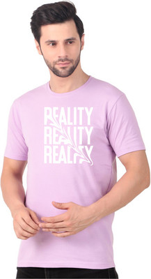 FABSTIEVE Printed Men Round Neck Pink T-Shirt