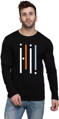 RAJARANCHO Printed Men Round Neck Black T-Shirt