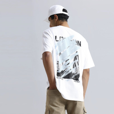 Pepe Jeans Graphic Print Men Crew Neck White T-Shirt