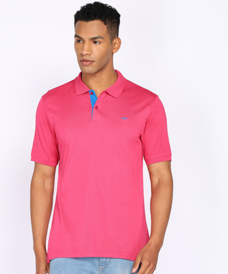 PARK AVENUE Printed Men Polo Neck Purple T-Shirt