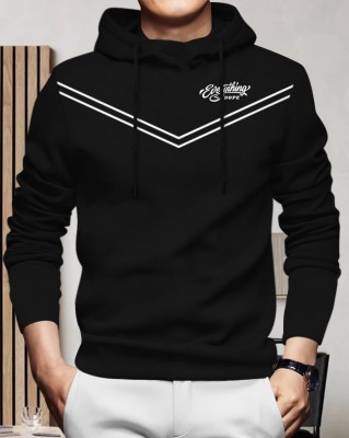 BLIVE Solid Men Hooded Neck Black T-Shirt