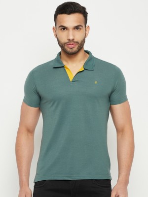 DUKE Solid Men Polo Neck Green T-Shirt