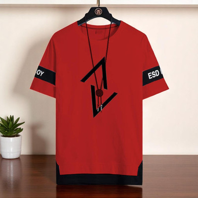 Autna Printed Men Round Neck Red T-Shirt