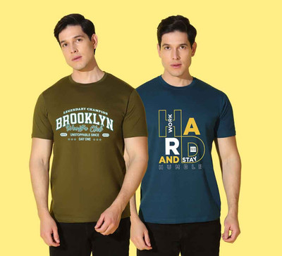 WOOSTRO Graphic Print Men Round Neck Multicolor T-Shirt