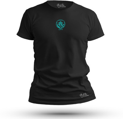 THE PRINT PLATTER Graphic Print Men Round Neck Black T-Shirt