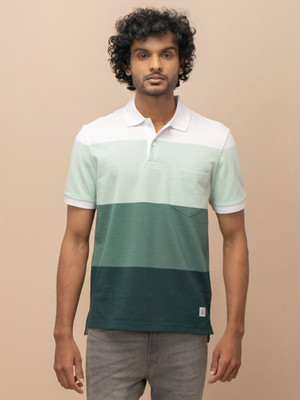 Unibro Colorblock Men Polo Neck Green T-Shirt
